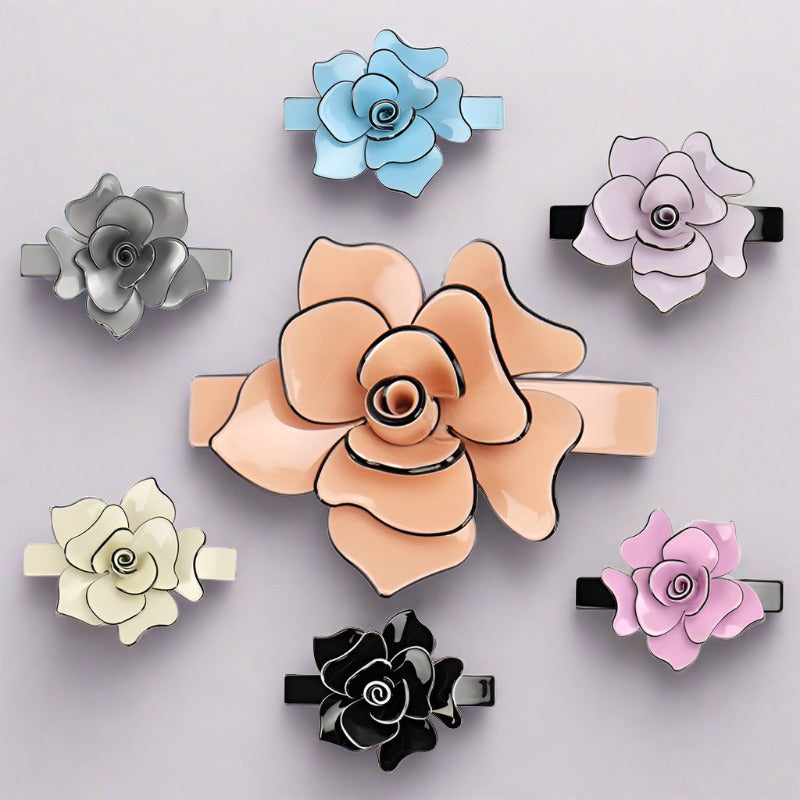 These fancy French floral barrettes are both elegant and on-trend.  • Charming • Fancy • Prom Hair • Party • Gift • Smart Casual • Formal or Semi-Formal
